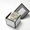 London Fog Richmond Collection Automatic Mechanical Skeleton Watch for Men – Two-Tone Silver & Gold Stainless Steel Bracelet, White See-Through Dial, British Design Wristwatch - LFM10024-33