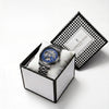 London Fog Richmond Collection Automatic Mechanical Skeleton Watch for Men – Black Stainless Steel Bracelet, Blue See-Through Dial, British Design Wristwatch - LFM10024-22
