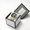 London Fog Richmond Collection Automatic Mechanical Skeleton Watch for Men – Two-Tone Silver & Gold Stainless Steel Bracelet, Black See-Through Dial, British Design Wristwatch - LFM10024-55