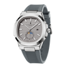 London Fog Analog Quartz Watch for Men with Grey Textured Cushion-Shaped Dial, Date Display, 24-Hour Day-Night Indicator, Luminous Hands & Hour Markers and Grey Silicone Strap - LFM10018-04