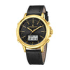 London Fog Analog-Digital Quartz Watch for Men with Black Round Dial, Digital Day-Date and Time Display, Hands and Hour Markers and Black Leather Strap - LFM10022-01