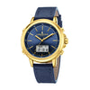 London Fog Analog-Digital Quartz Watch for Men with Blue Round Dial, Digital Day-Date and Time Display, Hands and Hour Markers and Blue Leather Strap - LFM10022-03