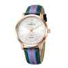 London Fog Collection Analog Watch for Men with Round White Dial, Minimal Stick Markers, Quartz Movement and Multicolor Leather Strap - LFM10013-05