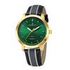 London Fog Collection Analog Watch for Men with Round Green Dial, Minimal Stick Markers, Quartz Movement and Grey/Black Leather Strap - LFM10013-03