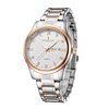 London Fog Analog Quartz Watch for Men with White Textured Round Dial, Day-Date Display, Roman Numeral and Crystal-Accent Hour Markers, Two-Tone Silver & Rose Gold Stainless Steel Bracelet - LFM10017-33