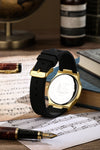 London Fog Analog Quartz Watch for Men with Black Textured Cushion-Shaped Dial, Date Display, 24-Hour Day-Night Indicator, Luminous Hands & Hour Markers and Black Silicone Strap - LFM10018-02