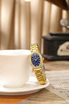 London Fog Queenhithe Collection Watch for Women with Oval Textured Dial, Crystal Studded Bezel and Stainless Steel Strap - LFW20003-44