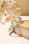 London Fog Ave Maria Collection Analog Watch for Women with Square Dial, Crystal Studded Bezel Roman Numeral Markers and Stainless Steel Strap - LFW20004-11