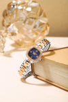 London Fog Ave Maria Collection Analog Watch for Women with Square Dial, Crystal Studded Bezel Roman Numeral Markers and Stainless Steel Strap - LFW20004-22