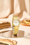London Fog Salisbury Collection Watch for Women with Geometric Patterned Dial, Crystal Hour Markers and Stainless Steel Strap - LFW20001-33