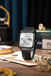 London Fog Hampstead Collection Analog Multifunction Watch for Men with Square Dial, Moonphase & Date Function, Quartz Movement, Stainless Steel Mesh Strap - LFM10007-22