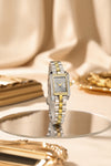 London Fog Gresham Collection Watch for Women with Rectangular Dial, Crystal Hour Markers and Stainless Steel Strap - LFW20002-11