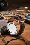 London Fog Analog Quartz Watch for Men with Black Round Dial, Day-Date Display, Hands and Hour Markers and Brown Leather Strap - LFM10023-02