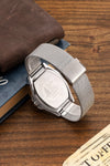 London Fog Notting Hill Collection Analog Watch for Men with Tonneau Blue Dial, Roman Numeral Markers, Quartz Movement and Silver Stainless Steel Mesh Strap - LFM10012-55