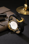 London Fog Analog-Digital Quartz Watch for Men with Black Round Dial, Digital Day-Date and Time Display, Hands and Hour Markers and Black Leather Strap - LFM10022-01