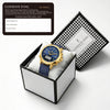London Fog Analog-Digital Quartz Watch for Men with Blue Round Dial, Digital Day-Date and Time Display, Hands and Hour Markers and Blue Leather Strap - LFM10022-03