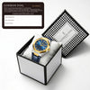 London Fog Analog Quartz Watch for Men with Blue Round Dial, Day-Date Display, Hands and Hour Markers and Blue Leather Strap - LFM10023-03