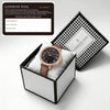 London Fog Analog Quartz Watch for Women with Black Round Dial, Roman Numeral Hour Markers, Crystal-Studded Bezel and Brown Leather Strap - LFW20007-05