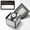 London Fog Analog Quartz Watch for Men with White Textured Cushion-Shaped Dial, Date Display, 24-Hour Day-Night Indicator, Luminous Hands & Hour Markers and Brown Silicone Strap - LFM10018-03