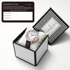 London Fog Analog Quartz Watch for Women with White Round Dial, Roman Numeral Hour Markers, Crystal-Studded Bezel and Red Leather Strap - LFW20007-02