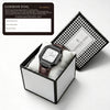 London Fog Analog Quartz Watch for Men with White Textured Square Dial, Day-Date Display, Luminous Hands and Hour Markers and Brown Leather Strap - LFM10019-03