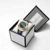 London Fog Analog Quartz Watch for Men with Blue Round Dial, Day-Date Display, Hands and Hour Markers and Blue Leather Strap - LFM10023-03
