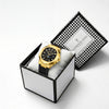 London Fog Analog Quartz Watch for Men with Black Textured Cushion-Shaped Dial, Date Display, 24-Hour Day-Night Indicator, Luminous Hands & Hour Markers and Black Silicone Strap - LFM10018-02