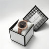 London Fog Analog Quartz Watch for Women with Black Round Dial, Roman Numeral Hour Markers, Crystal-Studded Bezel and Brown Leather Strap - LFW20007-05