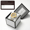 London Fog Richmond Collection Automatic Mechanical Skeleton Watch for Men – Two-Tone Silver & Gold Stainless Steel Bracelet, Gold See-Through Dial, British Design Wristwatch - LFM10024-44