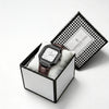 London Fog Analog Quartz Watch for Men with White Textured Square Dial, Day-Date Display, Luminous Hands and Hour Markers and Brown Leather Strap - LFM10019-03