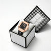 London Fog Analog Quartz Watch for Men with Black Textured Square Dial, Day-Date Display, Luminous Hands and Hour Markers and Black Leather Strap - LFM10019-01