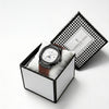 London Fog Analog Quartz Watch for Men with White Textured Cushion-Shaped Dial, Date Display, 24-Hour Day-Night Indicator, Luminous Hands & Hour Markers and Brown Silicone Strap - LFM10018-03