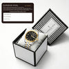 London Fog Analog Quartz Watch for Men with White Textured Round Dial, Day-Date Display, Roman Numeral and Crystal-Accent Hour Markers, Two-Tone Silver & Gold Stainless Steel Bracelet - LFM10017-22