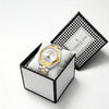 London Fog Analog Quartz Watch for Men with Silver Round Dial, Retrograde Date Display, 24-Hour Day-Night Indicator, Luminous Hands & Hour Markers and Two-Tone Silver & Gold Stainless Steel Bracelet - LFM10021-44